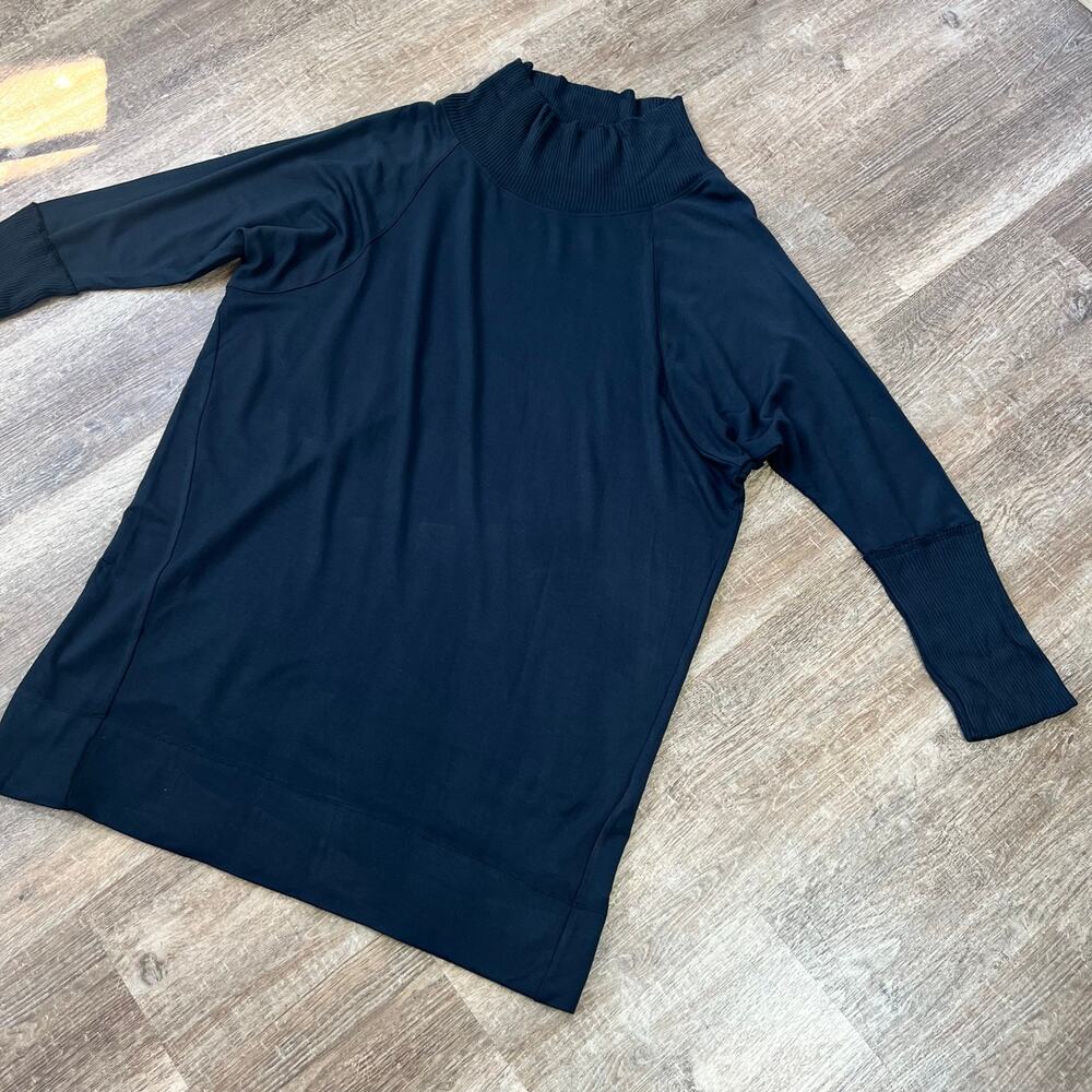 NWT Splendid Supersoft Mock Neck Dress Sweater Dress long sleeve knit Black - Picture 3 of 5